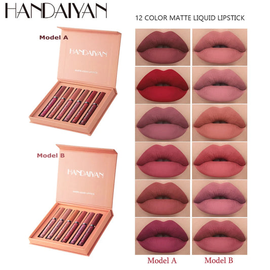 6-Piece Matte Liquid Lipstick Set , Waterproof. Long-lasting. Non-stick velvet finish. From flattering nudes to daring bolds, this highly pigmented lip color kit has a shade for every mood. A perfect beauty gift for women and girls.