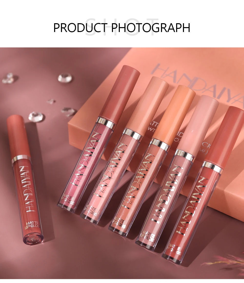 6-Piece Matte Liquid Lipstick Set , Waterproof. Long-lasting. Non-stick velvet finish. From flattering nudes to daring bolds, this highly pigmented lip color kit has a shade for every mood. A perfect beauty gift for women and girls.