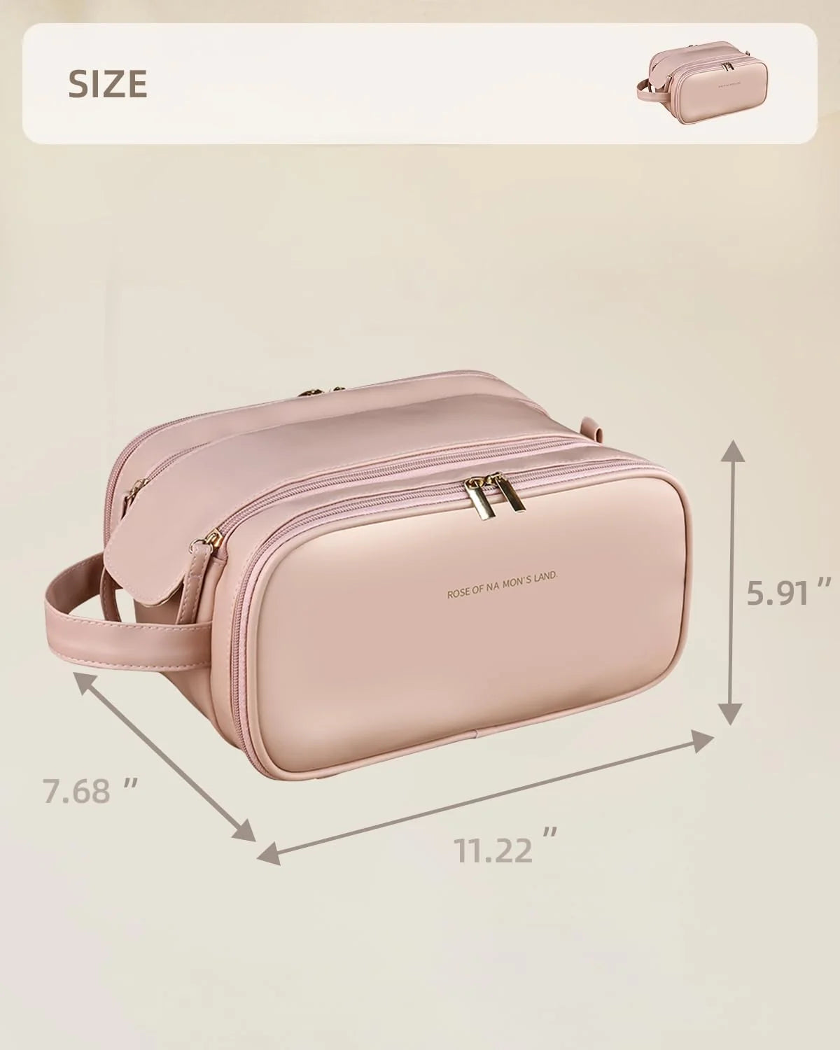 Travel Makeup Bag for Women, Large Capacity Cosmetic Organizer with Wide Opening, Waterproof Portable Toiletry Storage Bag for Easy Access
