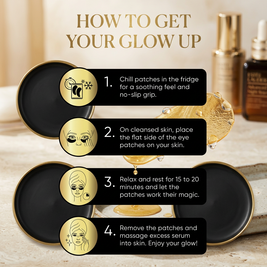 Gold Under Eye Patches , Hydrating Eye Masks for Puffy Eyes, Dark Circles & Fine Lines
