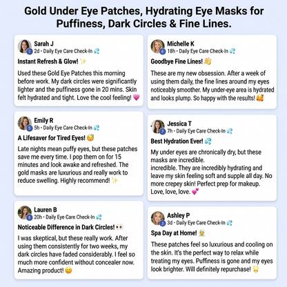 Gold Under Eye Patches , Hydrating Eye Masks for Puffy Eyes, Dark Circles & Fine Lines