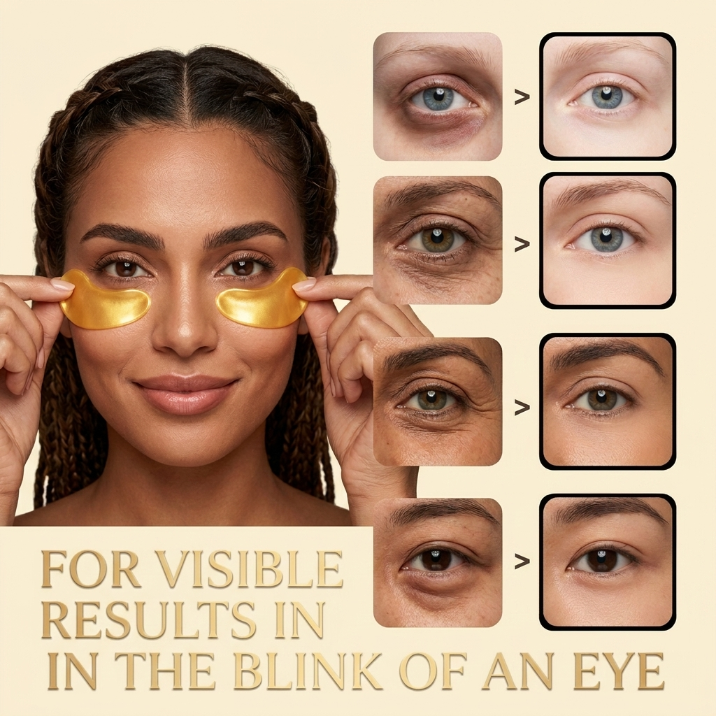 Gold Under Eye Patches , Hydrating Eye Masks for Puffy Eyes, Dark Circles & Fine Lines