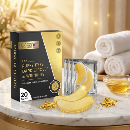 Gold Under Eye Patches , Hydrating Eye Masks for Puffy Eyes, Dark Circles & Fine Lines