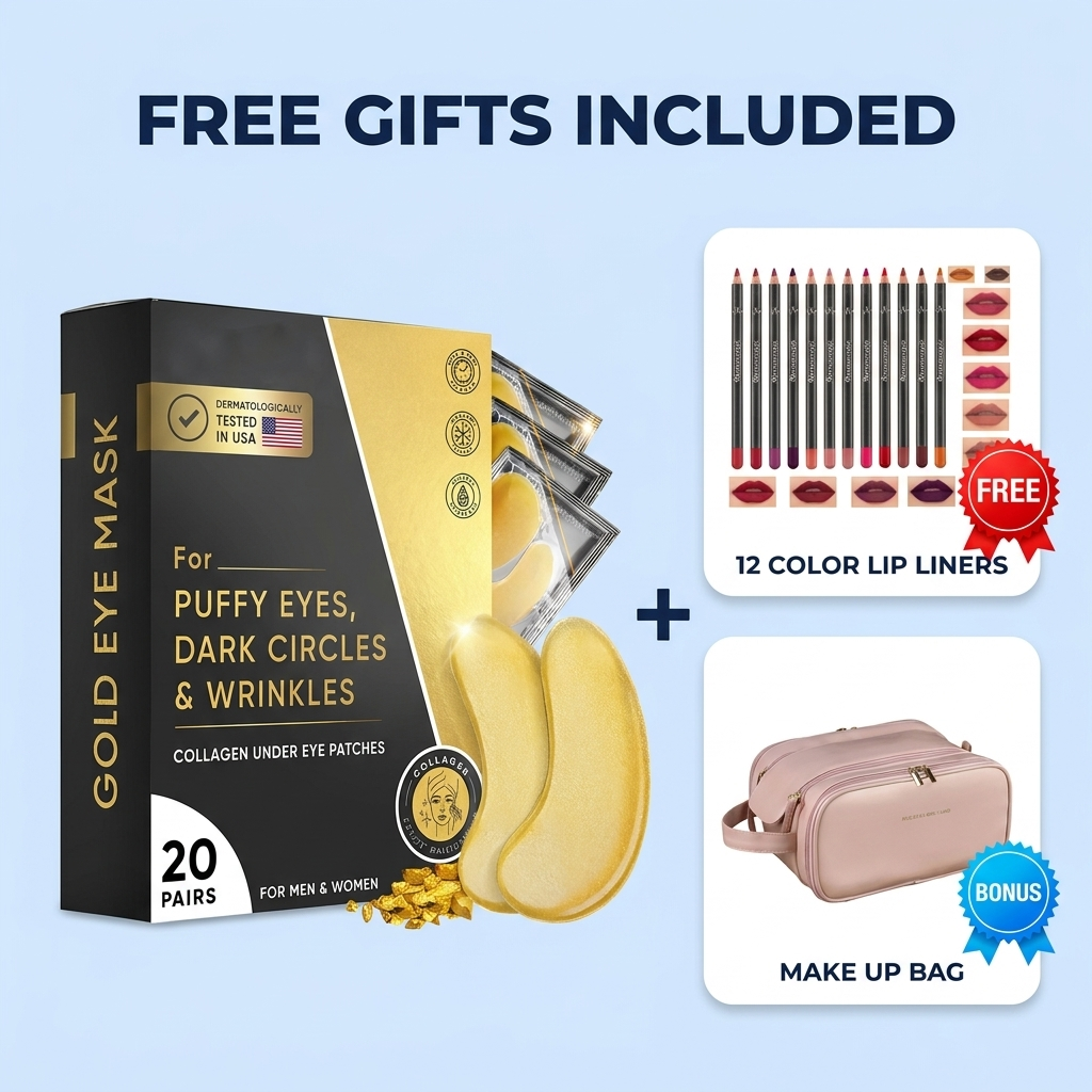 Gold Under Eye Patches , Hydrating Eye Masks for Puffy Eyes, Dark Circles & Fine Lines