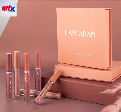 6-Piece Matte Liquid Lipstick Set , Waterproof. Long-lasting. Non-stick velvet finish. From flattering nudes to daring bolds, this highly pigmented lip color kit has a shade for every mood. A perfect beauty gift for women and girls.