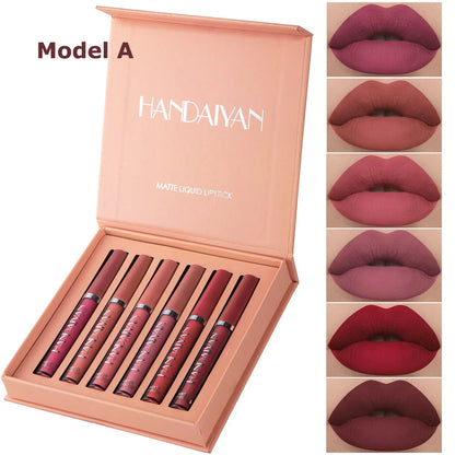6-Piece Matte Liquid Lipstick Set , Waterproof. Long-lasting. Non-stick velvet finish. From flattering nudes to daring bolds, this highly pigmented lip color kit has a shade for every mood. A perfect beauty gift for women and girls.
