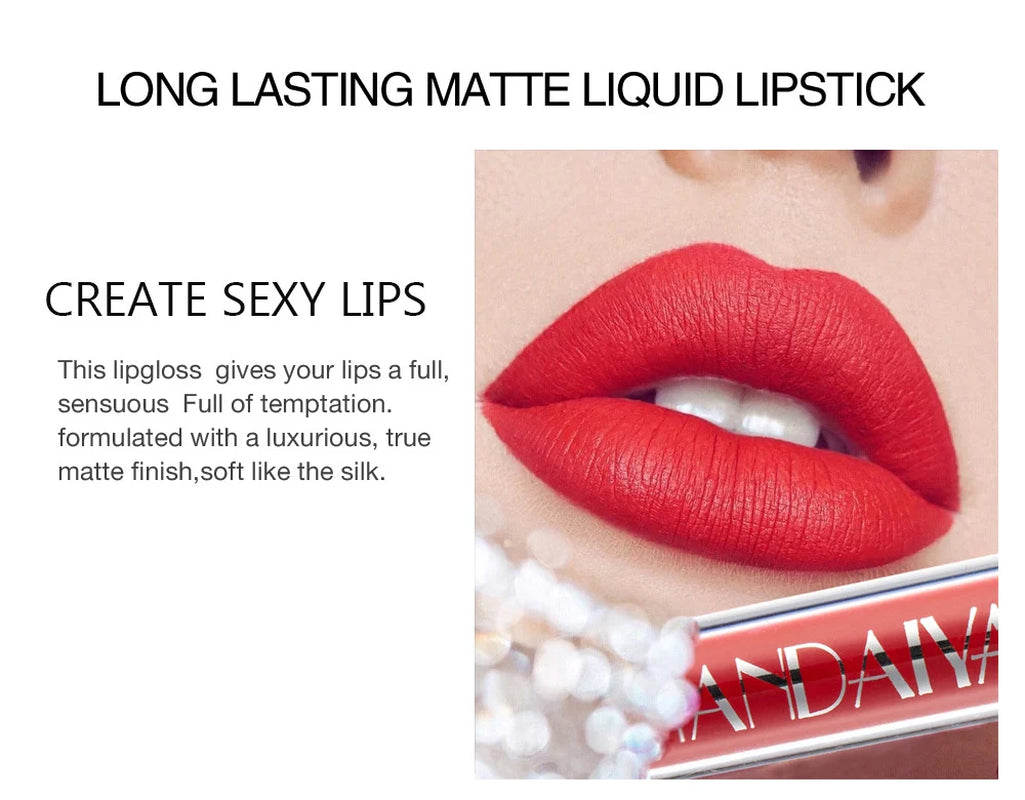 6-Piece Matte Liquid Lipstick Set , Waterproof. Long-lasting. Non-stick velvet finish. From flattering nudes to daring bolds, this highly pigmented lip color kit has a shade for every mood. A perfect beauty gift for women and girls.