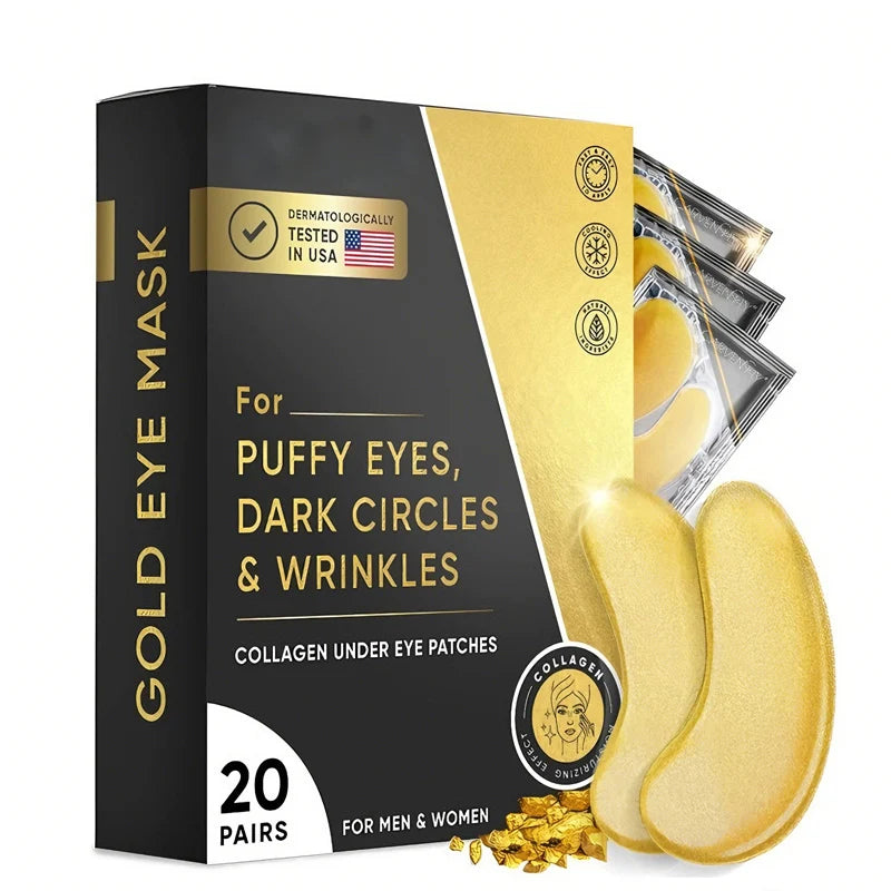 Gold Under Eye Patches , Hydrating Eye Masks for Puffy Eyes, Dark Circles & Fine Lines