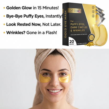 Gold Under Eye Patches , Hydrating Eye Masks for Puffy Eyes, Dark Circles & Fine Lines